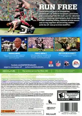 Madden NFL 25 (USA) box cover back